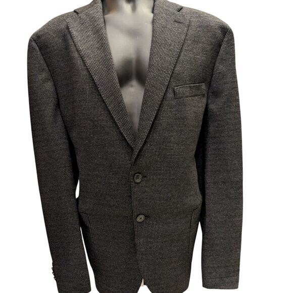 Kenneth Cole AWEARNESS Suit Blazer Slim Fit Charcoal Gray Mens 46R Wool 77219 - Picture 1 of 16